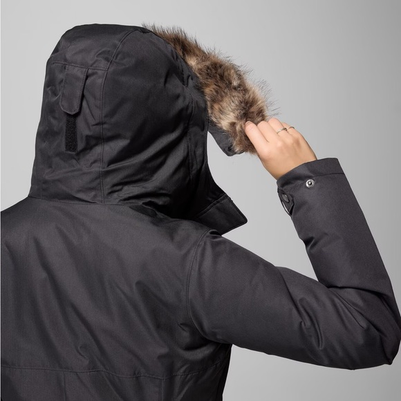 EUC Columbia Women's Suttle Mountain™ Long Insulated Jacket • M • Black/Charcoal - Picture 11 of 14